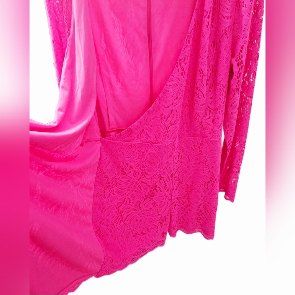 Lilly PULITZER Vibrant Pink Lace Wrap ROMPER - Picture 14 of 15